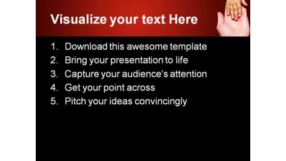Father Son Hands People PowerPoint Template 0810