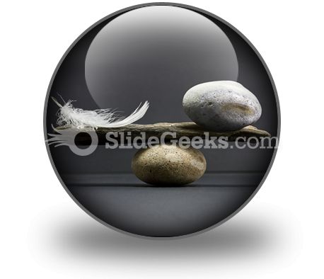 Feather Stone Balance PowerPoint Icon C