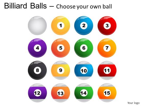 Felt Billiard Balls With Cue PowerPoint Slides And Ppt Diagram Templates