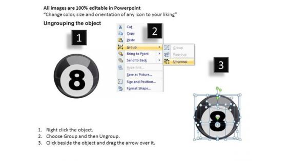 Felt Billiard Balls With Cue PowerPoint Slides And Ppt Diagram Templates