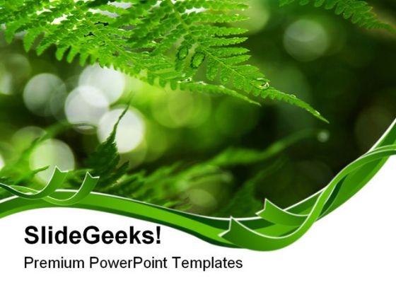 Fern Frond Frame Nature PowerPoint Themes And PowerPoint Slides 0511