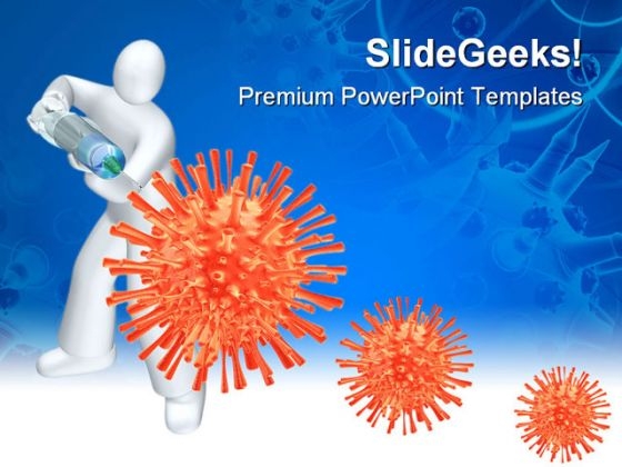 Fight With Virus Medical PowerPoint Templates And PowerPoint Backgrounds 0611