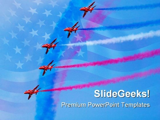 Fighter Jets Americana PowerPoint Templates And PowerPoint Backgrounds 0811