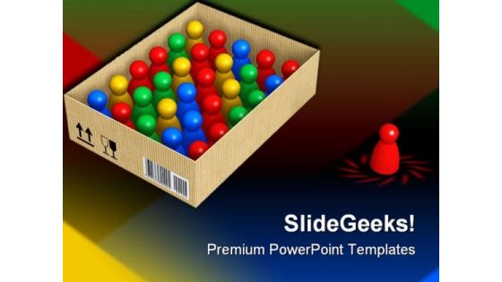 Figures In Box Leadership PowerPoint Templates And PowerPoint Backgrounds 0511