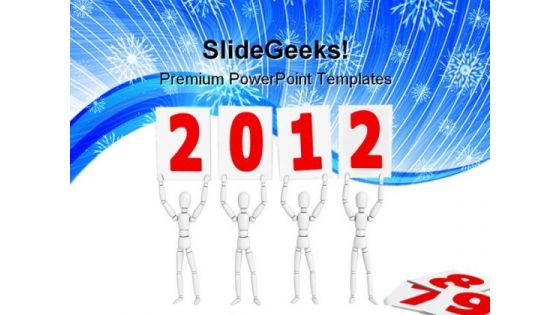 Figures Welcome New Year Festival PowerPoint Templates And PowerPoint Backgrounds 1011
