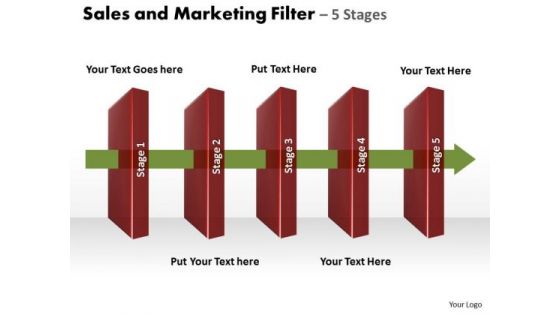 Filter Process 5 Stages Editable PowerPoint Slides Templates