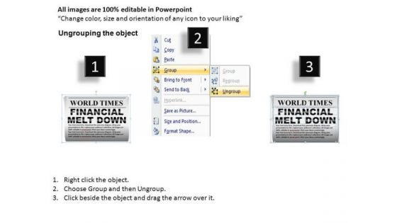 Financial Melt Down Newspaper Headlines PowerPoint Templates