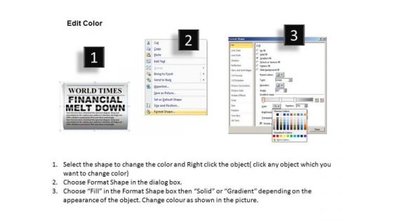 Financial Melt Down Newspaper Headlines PowerPoint Templates