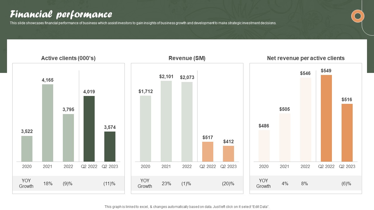 Financial Performance Online Personalized Apparel Provider Investor Funding Elevator Pitch Deck