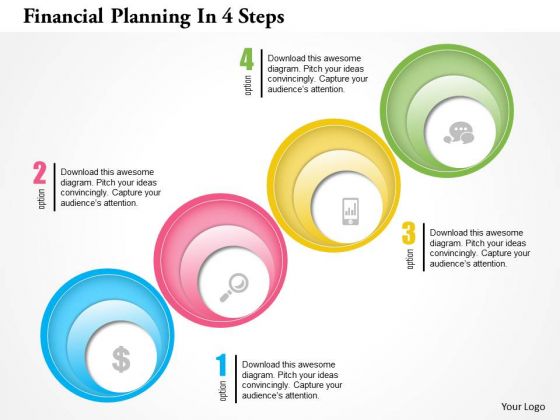 Financial Planning In 4 Steps PowerPoint Template