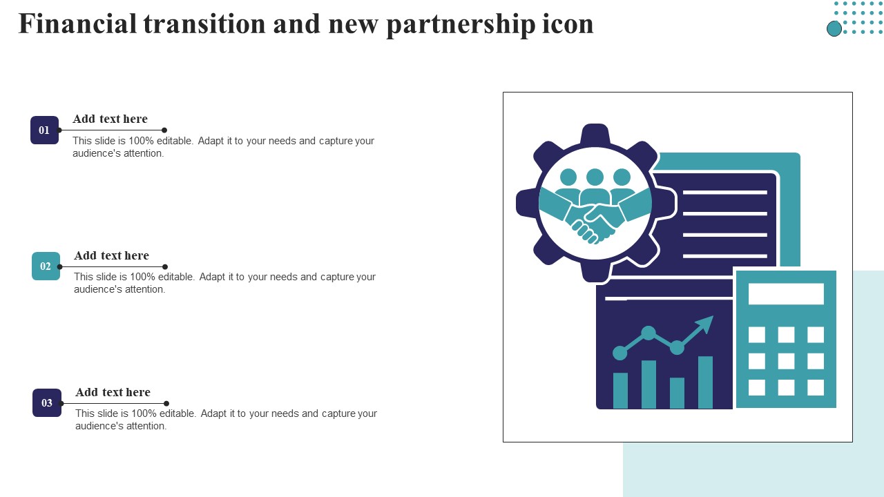Financial Transition And New Partnership Icon Background Pdf
