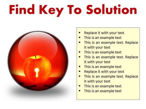 Find Key To Solution Business PowerPoint Presentation Slides C