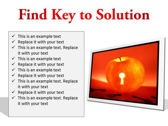 Find Key To Solution Business PowerPoint Presentation Slides F