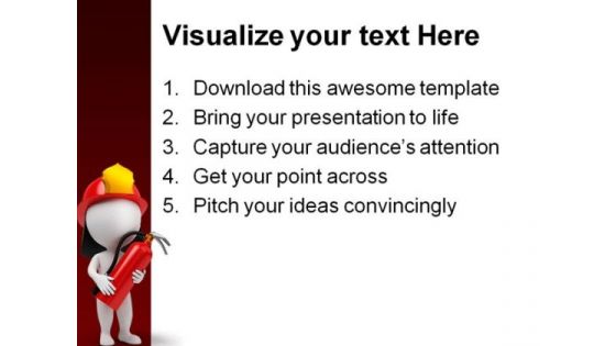 Fire Man And Home Realestate PowerPoint Backgrounds And Templates 0111