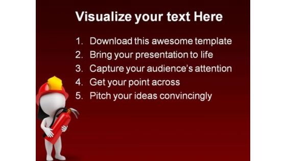Fire Man And Home Realestate PowerPoint Backgrounds And Templates 0111