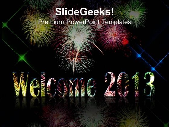 Fireworks To Welcome New Year PowerPoint Templates Ppt Background For Slides 1112