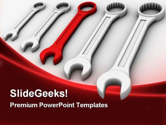 Five Different Spanners Industrial PowerPoint Themes And PowerPoint Slides 0311