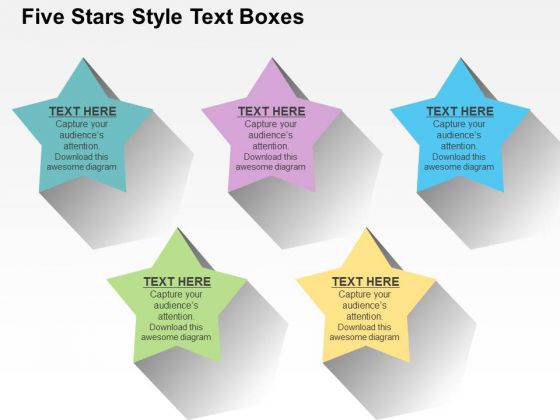 Five Stars Style Text Boxes PowerPoint Templates