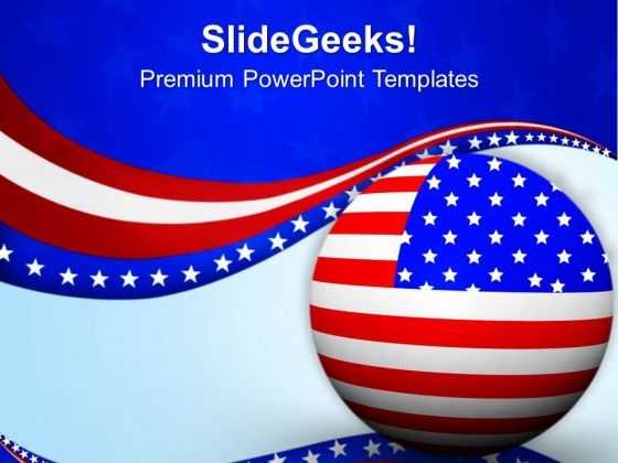 Flag Of Usa Is Symbol Of Victory And Patriotism PowerPoint Templates Ppt Backgrounds For Slides 0713