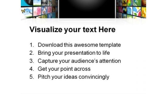 Flat Screen Television Future PowerPoint Template 1110