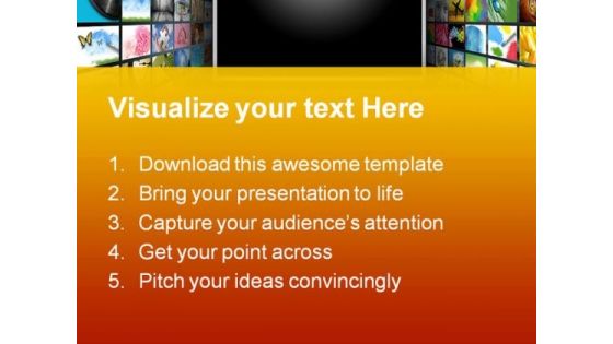Flat Screen Television Future PowerPoint Template 1110