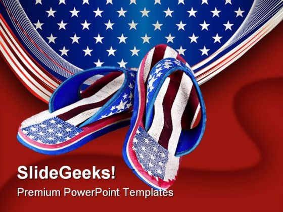 Flip Flop Americana PowerPoint Templates And PowerPoint Backgrounds 0111