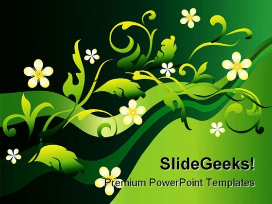 Floral Abstract Beauty PowerPoint Template 1110