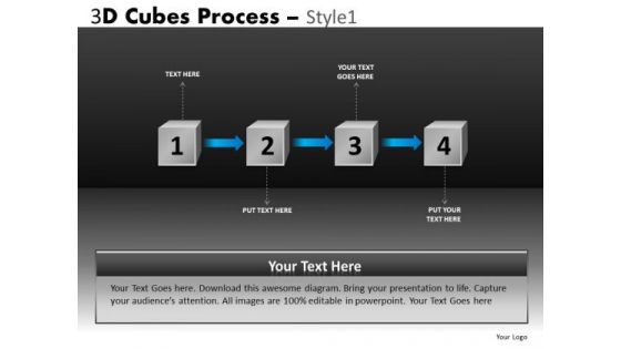Flow Chart Diagram For PowerPoint 4 Stages