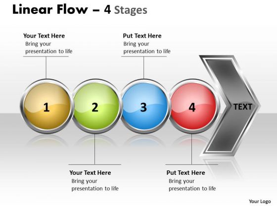 Flow PowerPoint Template Circular Of 4 Stages Business Management Graphic