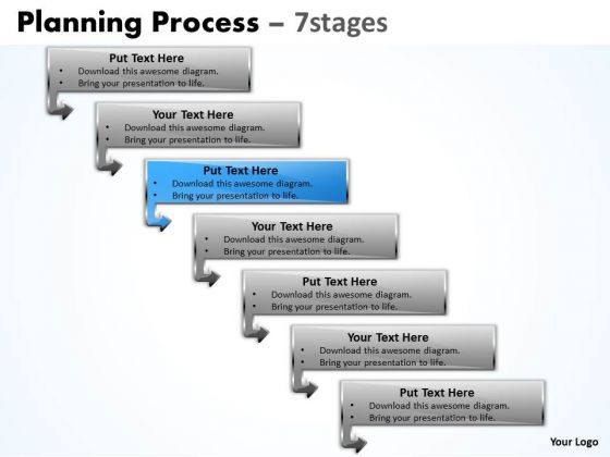 Flow Ppt Theme Downward Process Of 7 Stages Business Strategy PowerPoint 4 Design