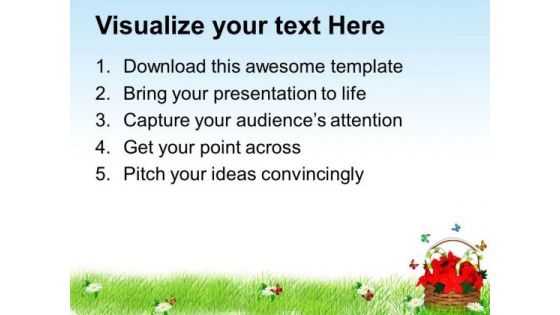 Flower Basket With Candycane PowerPoint Templates Ppt Backgrounds For Slides 1212