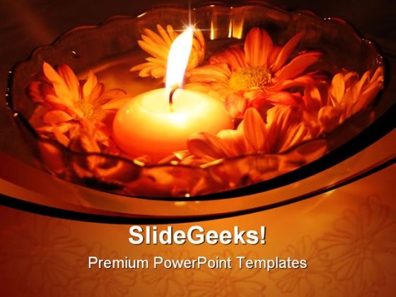 Flower Candle Festival PowerPoint Template 1110