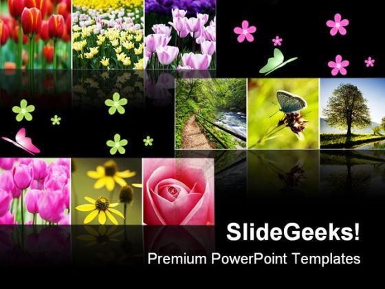 Flower Collage Nature PowerPoint Themes And PowerPoint Slides 0811