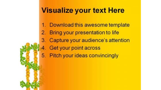 Flower Dollar Metaphor PowerPoint Background And Template 1210