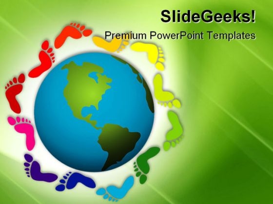 Foot Prints Diversity Global PowerPoint Templates And PowerPoint Backgrounds 0311