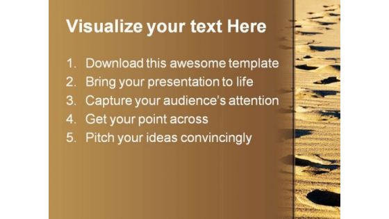Foot Prints People PowerPoint Template 0910