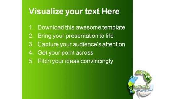 Foot Prints Recycle Symbol PowerPoint Themes And PowerPoint Slides 0211