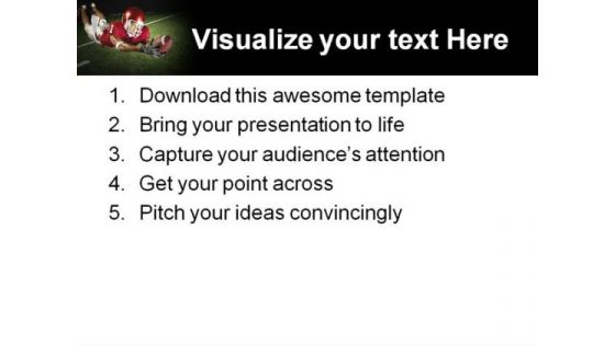 Football Victory Catch Sports PowerPoint Template 1110