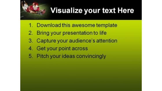 Football Victory Catch Sports PowerPoint Template 1110