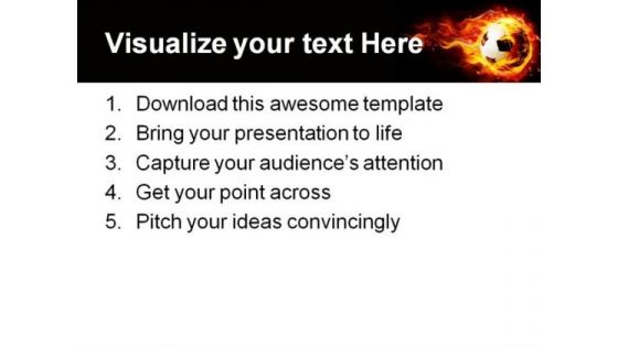 Football With Flames Sports PowerPoint Themes And PowerPoint Slides 0411