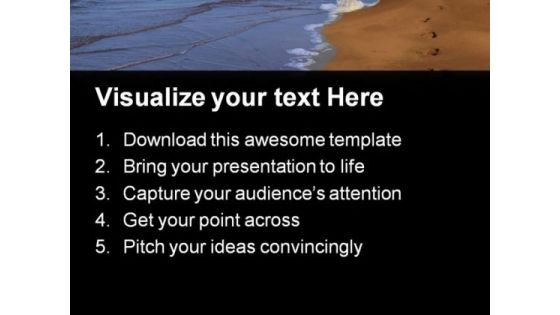 Footprints In Sand Beach PowerPoint Templates And PowerPoint Backgrounds 0811