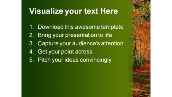 Forest Path Nature PowerPoint Templates And PowerPoint Backgrounds 0311