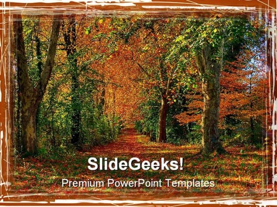 Forest Path Nature PowerPoint Templates And PowerPoint Backgrounds 0311