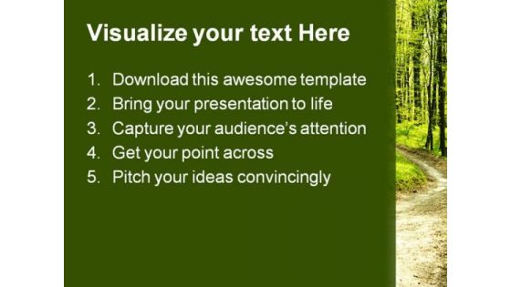 Forest Pathway Geographical PowerPoint Themes And PowerPoint Slides 0411