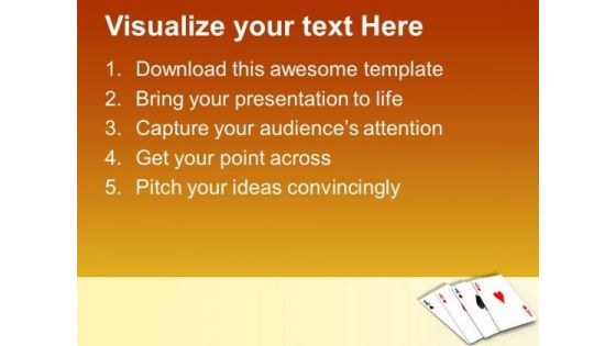 Four Aces Playing Cards Game PowerPoint Templates Ppt Backgrounds For Slides 0313