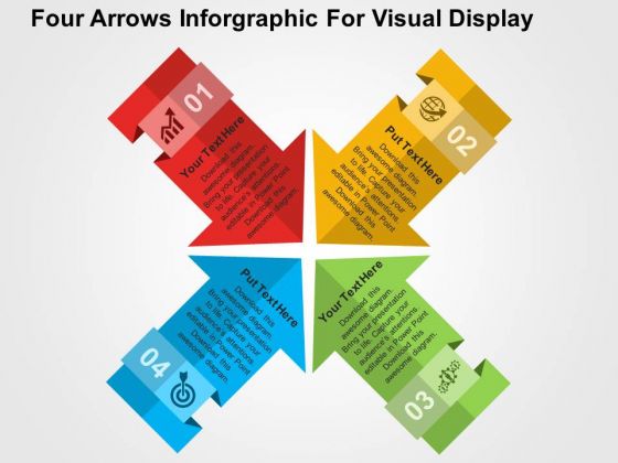 Four Arrows Inforgraphic For Visual Display PowerPoint Templates