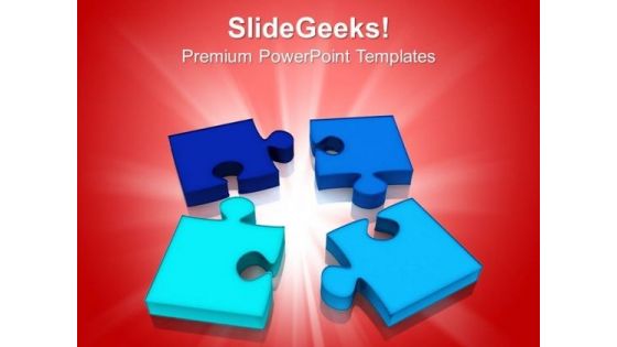 Four Jigsaw Puzzle Pieces Strategy Business PowerPoint Templates Ppt Backgrounds For Slides 1212
