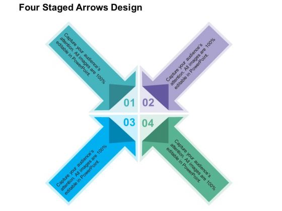 Four Staged Arrows Design PowerPoint Templates
