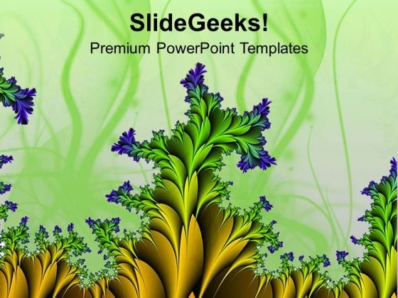 Fractal With Yellow And Green Color PowerPoint Templates Ppt Backgrounds For Slides 0613