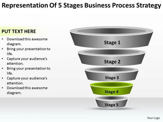 Free Business Charts Of 5 Stages Process Strategy PowerPoint Templates